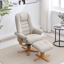 Sardinia Recliner Chair & Footstool in Mushroom